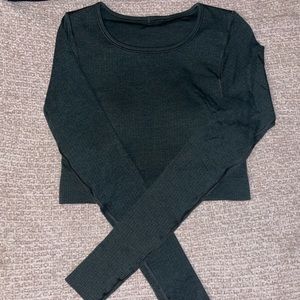 Lululemon Ebb to Street Long Sleeve Shirt- Dark Green